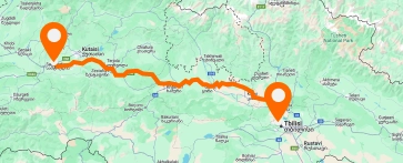Tbilisi — Kutaisi Airport — вертикальное расположение