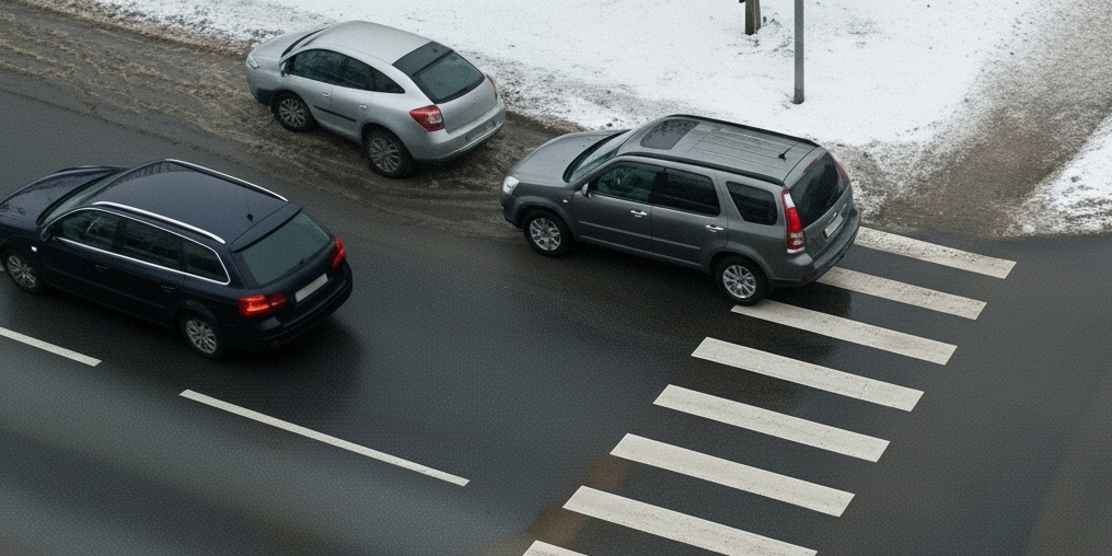 Falschparken: Auto auf Fußgängerüberweg