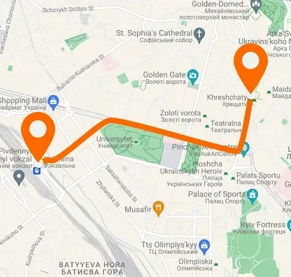 Railway station — Khreshchatyk — horizontal layout