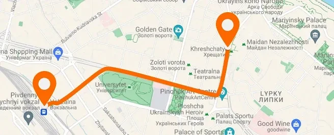 Railway station — Khreshchatyk — vertical layout