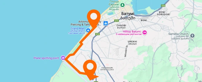 Khimshiashvili Route — Batumi Airport — vertical layout