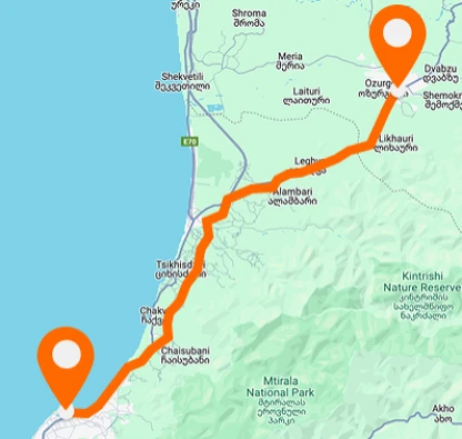 Path Batumi — Ozurgeti — horizontal layout