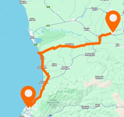 Route to Batumi Airport — horizontal layout