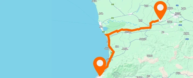 Route to Batumi Airport — vertical layout