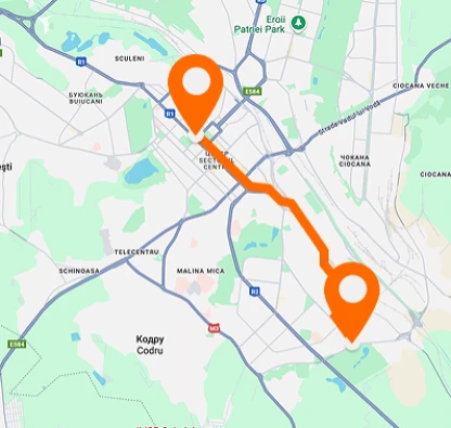 Ruta către Grădina Botanică — poziționare orizontală