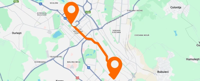 Ruta către Grădina Botanică — poziționare verticală