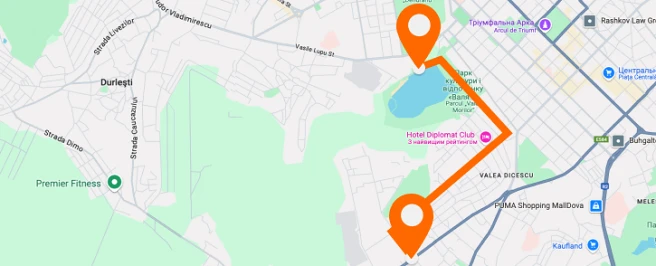 Telecentru — Parcul Valea Morilor — poziționare verticală