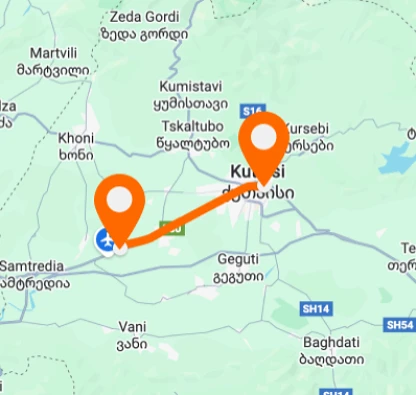 Центр – Аеропорт Кутаїсі — горизонтальне розташування