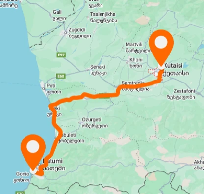 м. Кутаїсі – Аеропорт Батумі — горизонтальне розташування